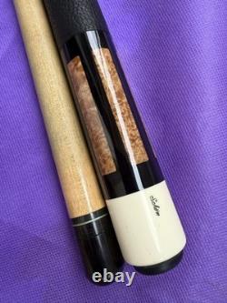 Schon Custom Pool Cue Shawn Billiards 14-Shaft Leather Grip Used