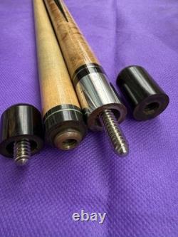 Schon Custom Pool Cue Shawn Billiards 14-Shaft Leather Grip Used