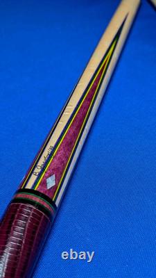 Sharp Purpleheart MOP M3/8-10 Jacoby Custom Pool Cue 2 Shafts 18.50oz 12.30mm