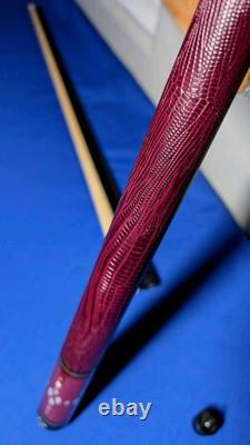 Sharp Purpleheart MOP M3/8-10 Jacoby Custom Pool Cue 2 Shafts 18.50oz 12.30mm