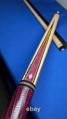 Sharp Purpleheart MOP M3/8-10 Jacoby Custom Pool Cue 2 Shafts 18.50oz 12.30mm