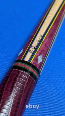 Sharp Purpleheart MOP M3/8-10 Jacoby Custom Pool Cue 2 Shafts 18.50oz 12.30mm