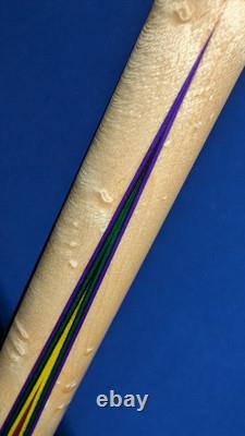 Sharp Purpleheart MOP M3/8-10 Jacoby Custom Pool Cue 2 Shafts 18.50oz 12.30mm