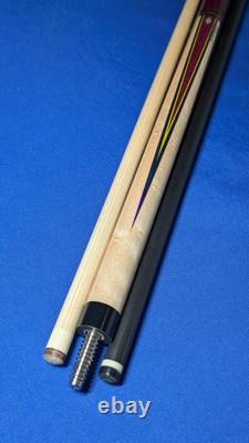 Sharp Purpleheart MOP M3/8-10 Jacoby Custom Pool Cue 2 Shafts 18.50oz 12.30mm