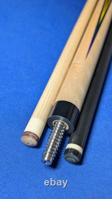 Sharp Purpleheart MOP M3/8-10 Jacoby Custom Pool Cue 2 Shafts 18.50oz 12.30mm