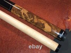 Steve Lomax Custom 3 Piece Jump Pool Cue. Hickory Burl