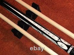Steve Lomax Custom Pool Cue With 2 Maple Shafts. Leather Wrap. Rare 5 Pointer
