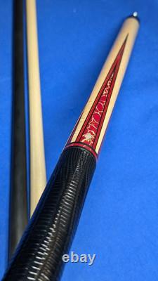 Stunning Gold Web MOP M3/8-10 Jacoby Custom Pool Cue 2 Shafts 18.50oz 12.30mm