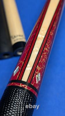 Stunning Gold Web MOP M3/8-10 Jacoby Custom Pool Cue 2 Shafts 18.50oz 12.30mm