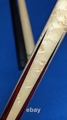 Stunning Gold Web MOP M3/8-10 Jacoby Custom Pool Cue 2 Shafts 18.50oz 12.30mm