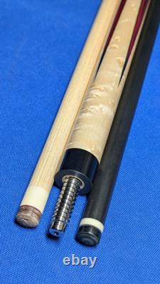 Stunning Gold Web MOP M3/8-10 Jacoby Custom Pool Cue 2 Shafts 18.50oz 12.30mm