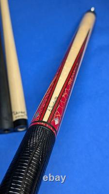 Stunning Gold Web MOP M3/8-10 Jacoby Custom Pool Cue 2 Shafts 18.50oz 12.30mm