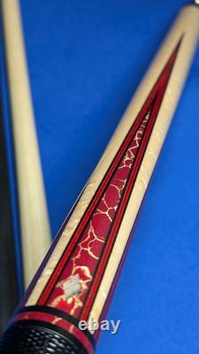 Stunning Gold Web MOP M3/8-10 Jacoby Custom Pool Cue 2 Shafts 18.50oz 12.30mm