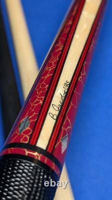 Stunning Gold Web MOP M3/8-10 Jacoby Custom Pool Cue 2 Shafts 18.50oz 12.30mm