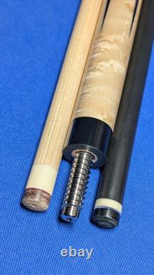 Stunning Gold Web MOP M3/8-10 Jacoby Custom Pool Cue 2 Shafts 18.50oz 12.30mm