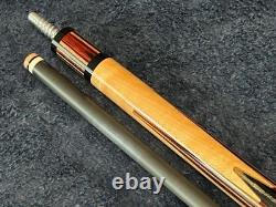 TNT Custom Pool Cue 1 of 1 With Carbon Fiber Shaft Cherry Wood Burl & Dymondwood