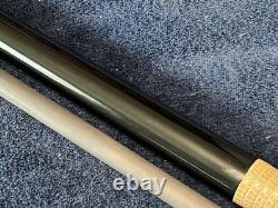 TNT Pool Cue With Carbon Fiber Shaft. Leather Tan Lizard Embossed Grip