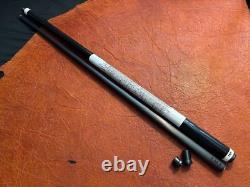 TNT Pool Cue With Carbon Fiber Shaft. White & Black Leather Wrap