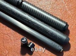 TNT Sneaky Pete Pool Cue with Carbon Fiber Shaft. JPs and 9 Stackable Extension