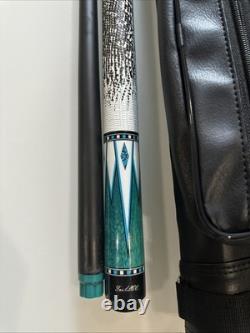 Taizhou Custom Pool Cue Turquoise/White Inlay, Excellent Condition