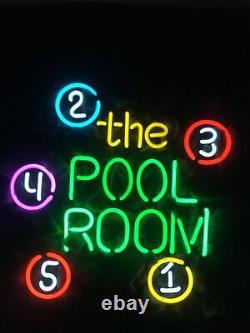 The Pool Room Billiards Snooker Sports Game 24x20 Neon Light Sign Lamp Club