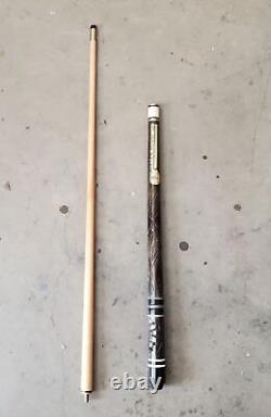 VINTAGE Golden Shark Custom Crafted Pool Cue, Carved Inlay wooden