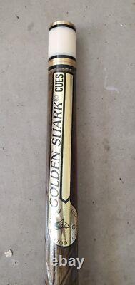 VINTAGE Golden Shark Custom Crafted Pool Cue, Carved Inlay wooden