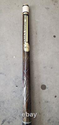 VINTAGE Golden Shark Custom Crafted Pool Cue, Carved Inlay wooden