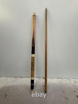 VINTAGE Golden Shark Custom Crafted Pool Cue Hand Carved Rare