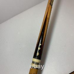 VINTAGE Golden Shark Custom Crafted Pool Cue by Bob & Chet, Carved & MOP Inlay