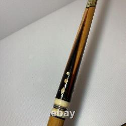 VINTAGE Golden Shark Custom Crafted Pool Cue by Bob & Chet, Carved & MOP Inlay