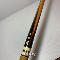 VINTAGE Golden Shark Custom Crafted Pool Cue by Bob & Chet, Carved & MOP Inlay