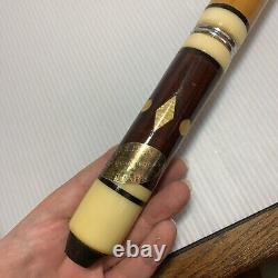 VINTAGE Golden Shark Custom Crafted Pool Cue by Bob & Chet, Carved & MOP Inlay