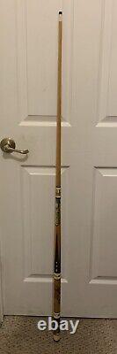 VINTAGE Golden Shark Custom Crafted Pool Cue by Bob & Chet, Carved & MOP Inlay