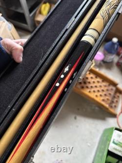 VINTAGE Golden Shark Custom Crafted Pool Cue by Bob & Chet With Hard Case 21oz