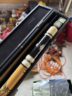 VINTAGE Golden Shark Custom Crafted Pool Cue by Bob & Chet With Hard Case 21oz