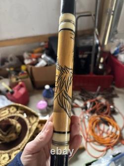 VINTAGE Golden Shark Custom Crafted Pool Cue by Bob & Chet With Hard Case 21oz