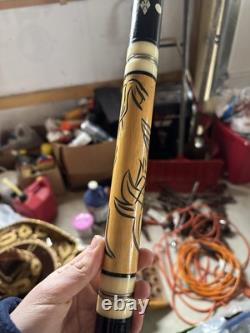 VINTAGE Golden Shark Custom Crafted Pool Cue by Bob & Chet With Hard Case 21oz