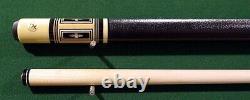 VINTAGE New Mosconi 6Pt Pool Cue Helmstetter/Adam Custom Leather Wrap FREE CASE