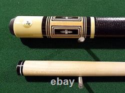 VINTAGE New Mosconi 6Pt Pool Cue Helmstetter/Adam Custom Leather Wrap FREE CASE