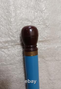 VTG Wooden Cane Concealed Pool Cue Brass Knob Dragon Body Carved Billiards