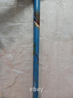VTG Wooden Cane Concealed Pool Cue Brass Knob Dragon Body Carved Billiards