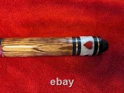 VTG custom pool cue. Mother Of Pearl / Leather Grip GORGEOUS