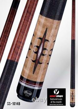 Viking 2pc Pool Cue special edition billiards, custom inlaid 13mm ss1014b