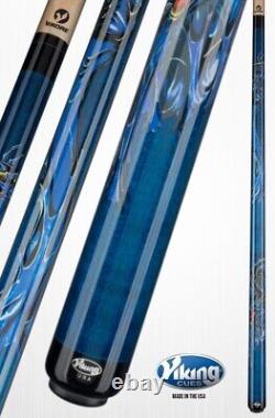 Viking Blue Dragon Pool Cue 13.00 MM Vikore Shaft New Ships Free N Free Case