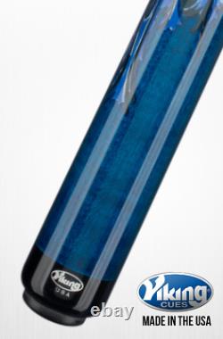 Viking Blue Dragon Pool Cue 13.00 MM Vikore Shaft New Ships Free N Free Case