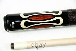 Viking Dominator Pool cue billiards, ebony/Vermillion/ Ivory Inlays Custom stick