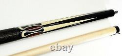 Viking Dominator Pool cue billiards, ebony/Vermillion/ Ivory Inlays Custom stick