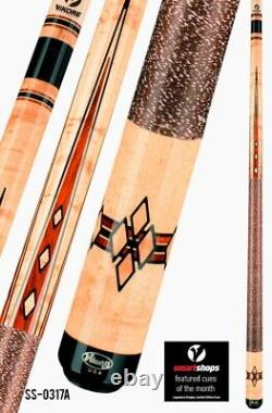 Viking Pool Cue 2 pc. Billiards Custom New 12.75 MM TIP 4Pt Inlaid 3 Free Gifts