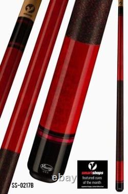 Viking USA RED Pool Cue 2 pc. Billiards, custom, New with 12.75 TIP FREE CASE
